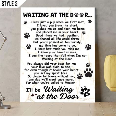 Waiting At The Door Dog Poem Printable